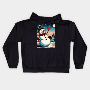 Discover Frosty's Wonderland: Whimsical Christmas Art Featuring Frosty the Snowman for a Joyful Holiday Experience! Kids Hoodie